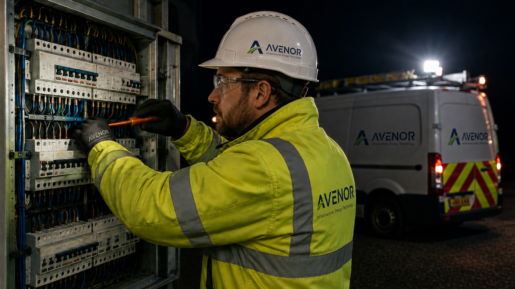 Electrical engineer responding to an emergency electrical fault