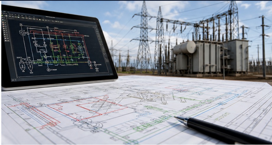 HV and LV electrical design with substation infrastructure